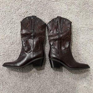 Sun Stone Bernard Western Boots Chocolate